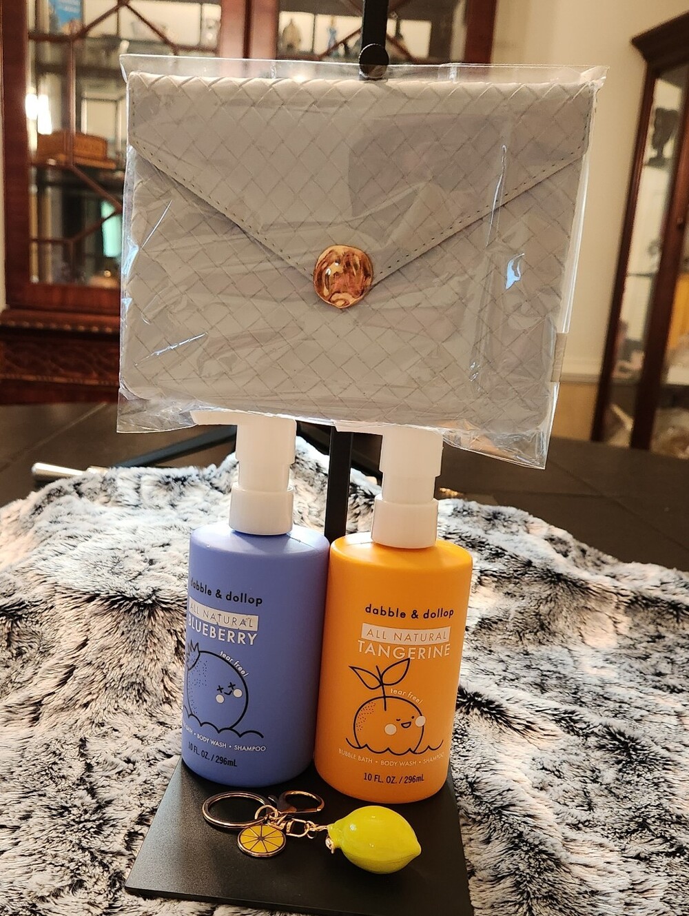 4 Piece Bundle-2x10fl Oz Dabble & Dollop-Lemon Bag Charm-Ipsy Glam Bag